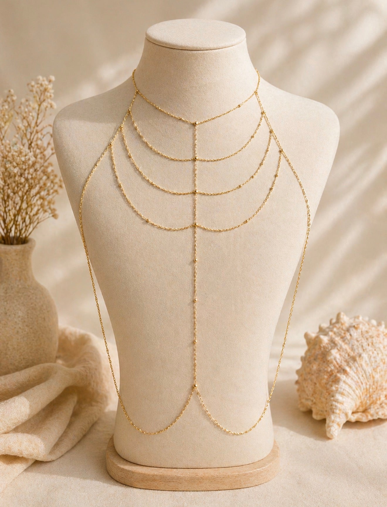 Ethereal Goddess Gold Body Chain