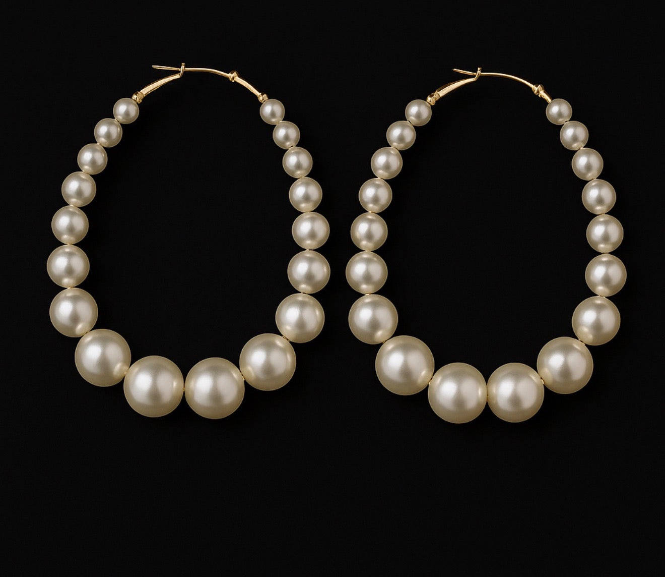 Pearl Statement Hoops ✨