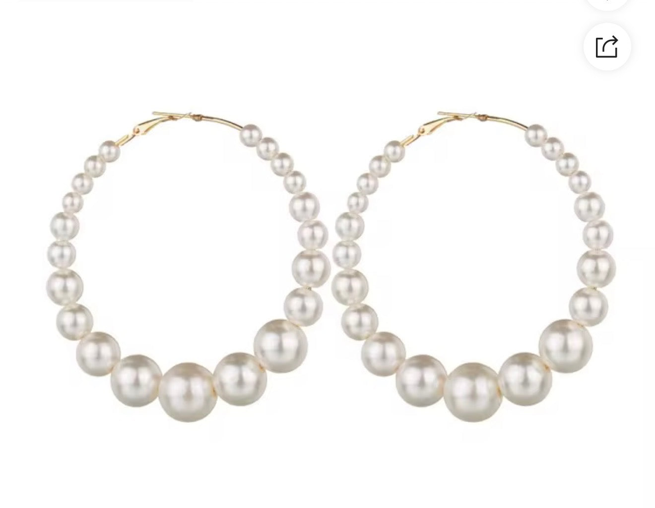 Pearl Statement Hoops ✨