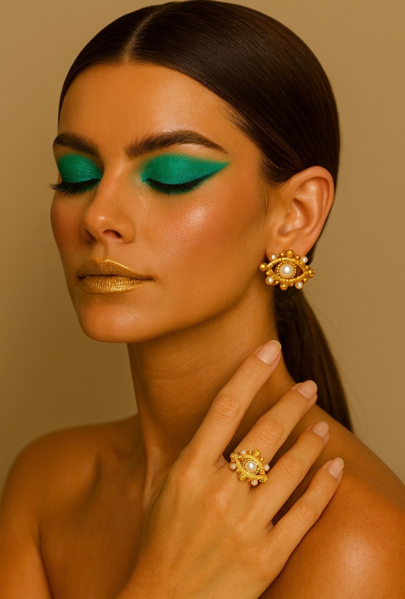 Golden Eye Protection Earrings ✨