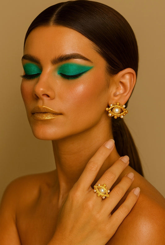 Golden Eye Protection Earrings ✨