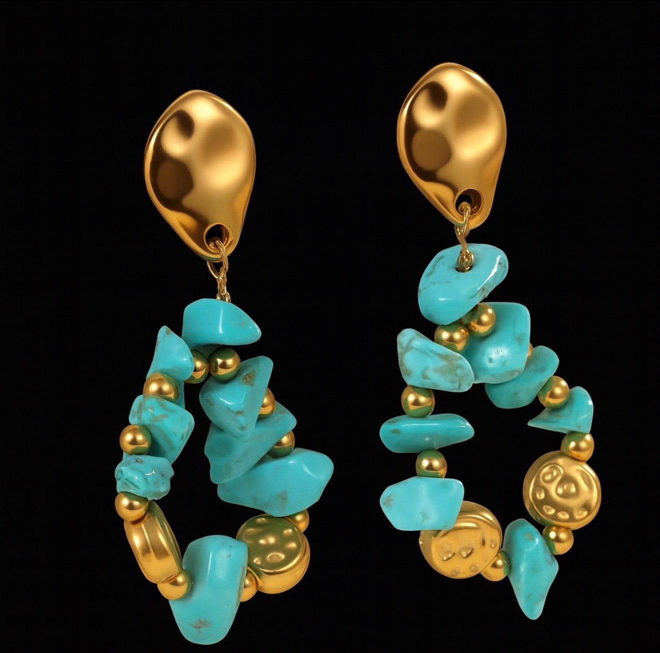 Aqua Muse Bohemian Stone Earrings ✨