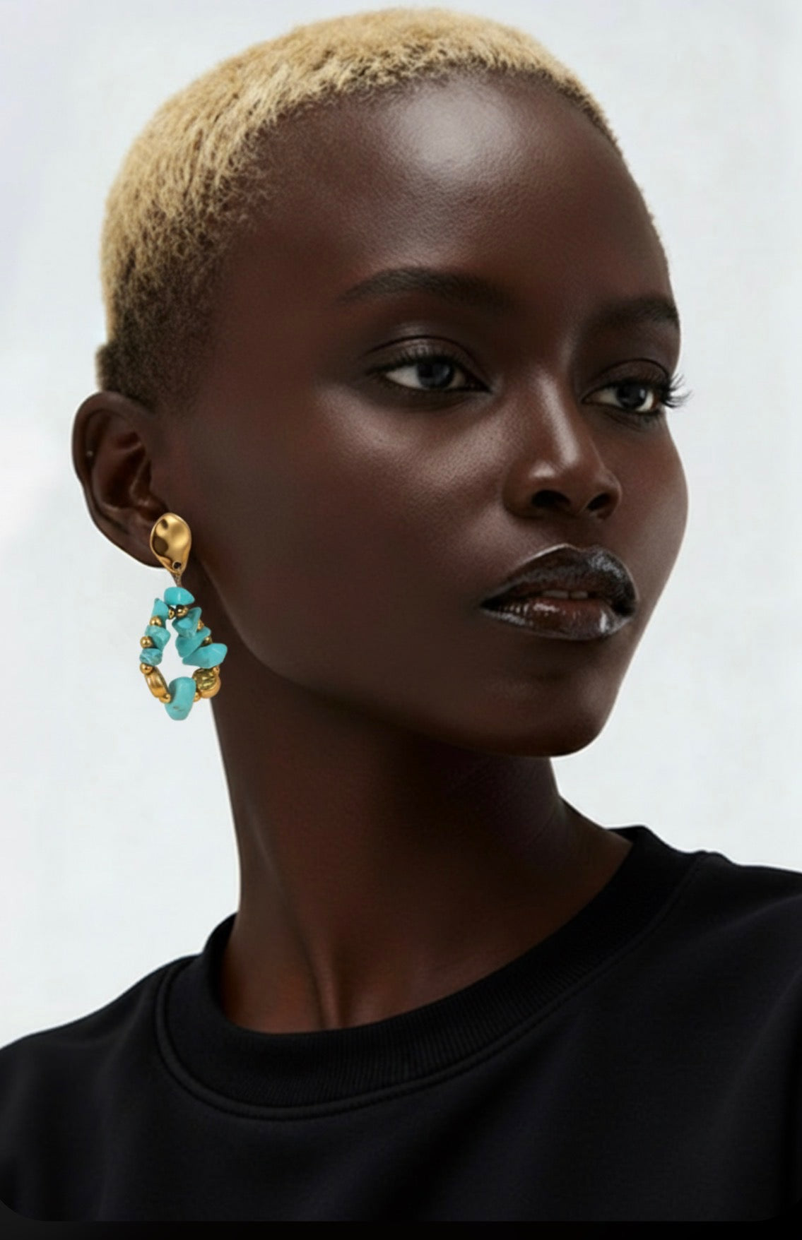 Aqua Muse Bohemian Stone Earrings ✨