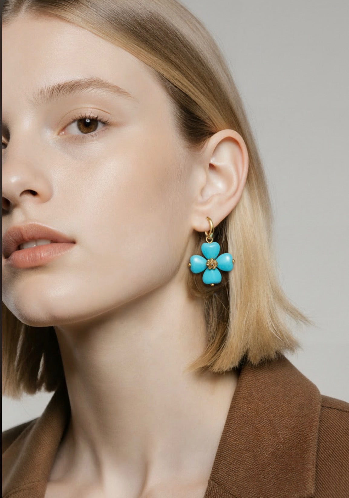 Turquoise Blossom Hoops ✨