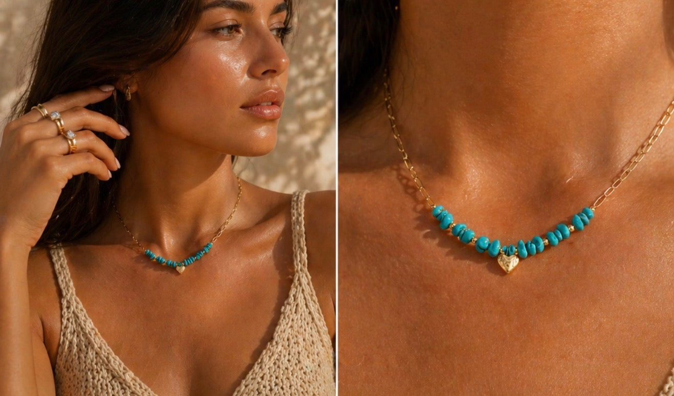 Turquoise Heartstone Necklace